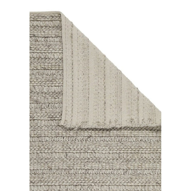 Savannah Textured Hi-Lo Stripe Modern Plain Mottled Chunky Hand-Woven Felted Wool Yarn Looped Pile Taupe Rug-Melrose-Rug Love - The Most Loved Rug Store