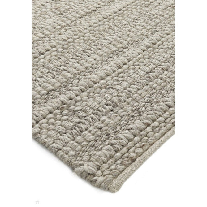 Savannah Textured Hi-Lo Stripe Modern Plain Mottled Chunky Hand-Woven Felted Wool Yarn Looped Pile Taupe Rug-Melrose-Rug Love - The Most Loved Rug Store