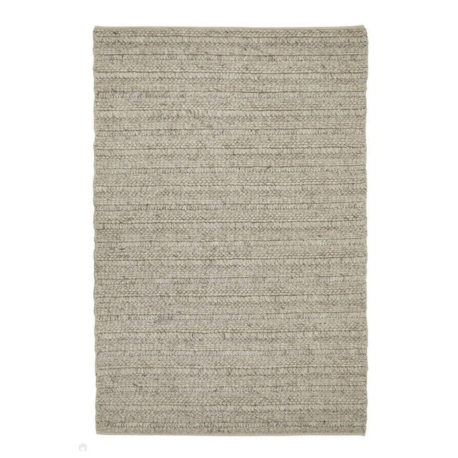 Savannah Textured Hi-Lo Stripe Modern Plain Mottled Chunky Hand-Woven Felted Wool Yarn Looped Pile Taupe Rug-Melrose-Rug Love - The Most Loved Rug Store