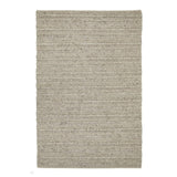 Savannah Textured Hi-Lo Stripe Modern Plain Mottled Chunky Hand-Woven Felted Wool Yarn Looped Pile Taupe Rug