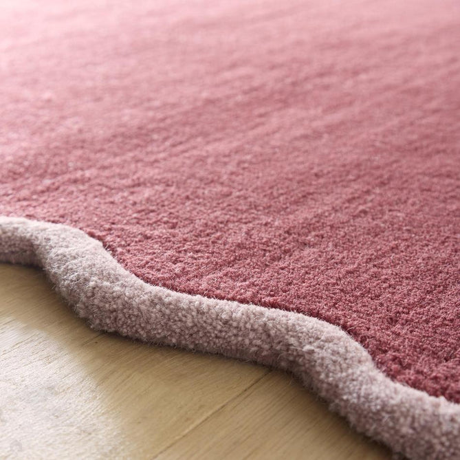 Scalloped Elsie Modern Plain Scalloped Border Hand-Woven Wool Coral Pink/Lilac Rug-Origins-Rug Love - The Most Loved Rug Store