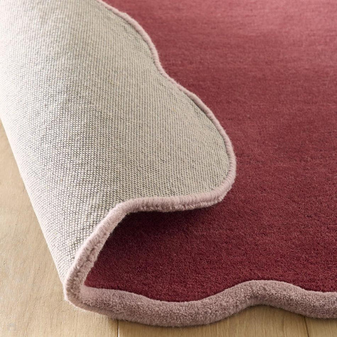 Scalloped Elsie Modern Plain Scalloped Border Hand-Woven Wool Coral Pink/Lilac Rug-Origins-Rug Love - The Most Loved Rug Store