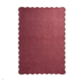 Scalloped Elsie Modern Plain Scalloped Border Hand-Woven Wool Coral Pink/Lilac Rug