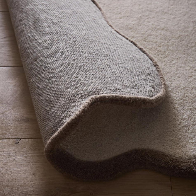 Scalloped Elsie Modern Plain Scalloped Border Hand-Woven Wool Natural/Brown Rug-Origins-Rug Love - The Most Loved Rug Store