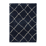 Scandi Berber G257 Modern Moroccan Berber Soft Plush Boho Shaggy Navy/Cream Rug