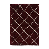 Scandi Berber G257 Modern Moroccan Berber Soft Plush Boho Shaggy Red/Cream Rug