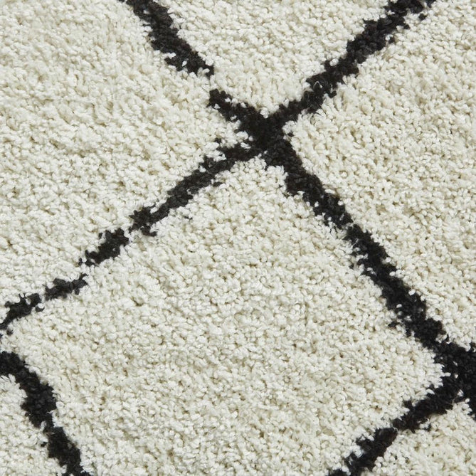Scandi Berber G257 Modern Moroccan Berber Soft Plush Boho Shaggy White/Black Rug-Think Rugs-Rug Love - The Most Loved Rug Store