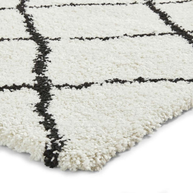 Scandi Berber G257 Modern Moroccan Berber Soft Plush Boho Shaggy White/Black Rug-Think Rugs-Rug Love - The Most Loved Rug Store