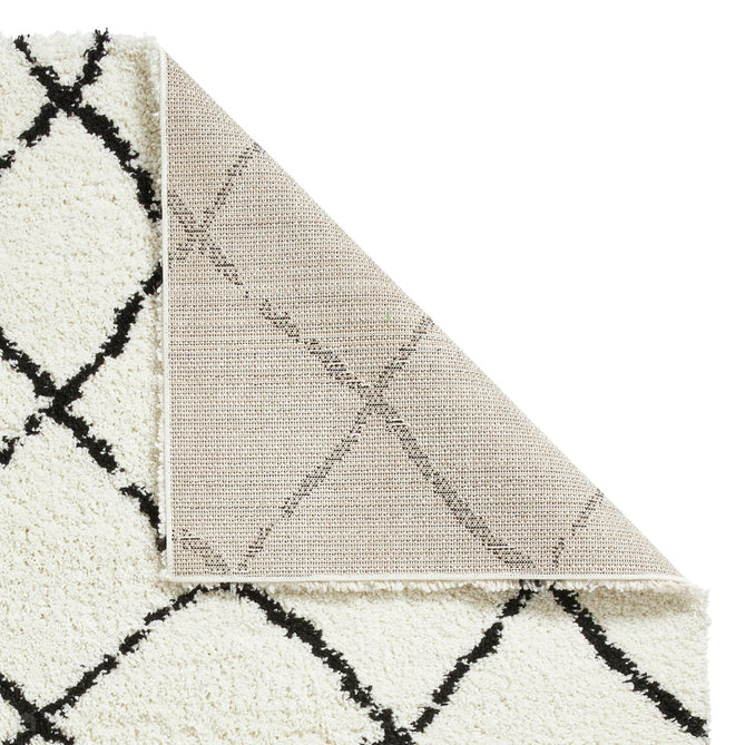 Scandi Berber G257 Modern Moroccan Berber Soft Plush Boho Shaggy White/Black Rug-Think Rugs-Rug Love - The Most Loved Rug Store