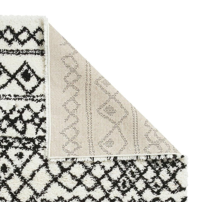 Scandi Berber G274 Modern Moroccan Berber Soft Plush Boho Shaggy White/Black Rug-Think Rugs-Rug Love - The Most Loved Rug Store