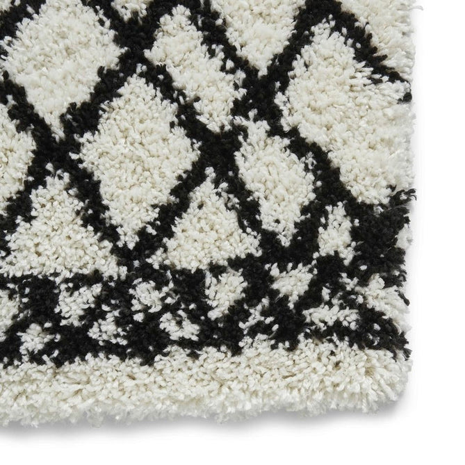 Scandi Berber G274 Modern Moroccan Berber Soft Plush Boho Shaggy White/Black Rug-Think Rugs-Rug Love - The Most Loved Rug Store