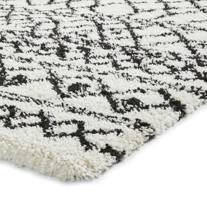 Scandi Berber G274 Modern Moroccan Berber Soft Plush Boho Shaggy White/Black Rug-Think Rugs-Rug Love - The Most Loved Rug Store