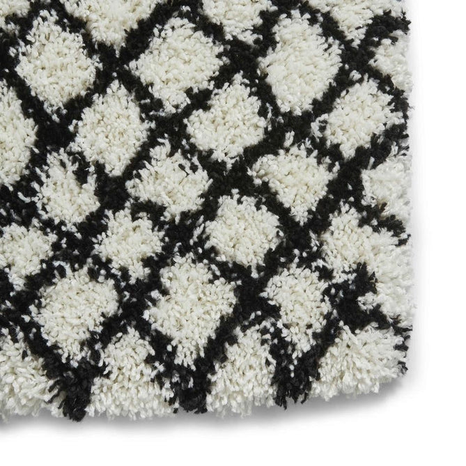 Scandi Berber G276 Modern Moroccan Berber Soft Plush Boho Shaggy White/Black Rug-Think Rugs-Rug Love - The Most Loved Rug Store