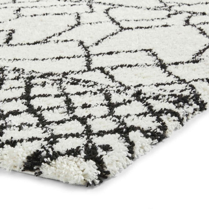 Scandi Berber G276 Modern Moroccan Berber Soft Plush Boho Shaggy White/Black Rug-Think Rugs-Rug Love - The Most Loved Rug Store