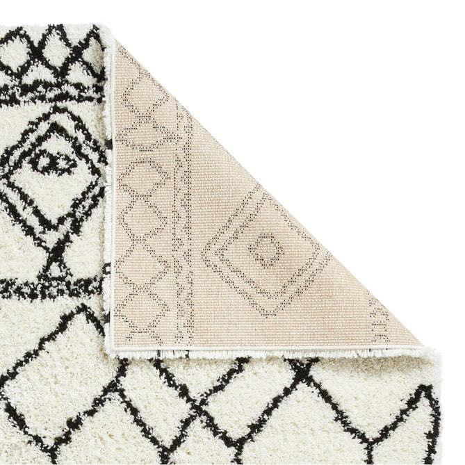 Scandi Berber G276 Modern Moroccan Berber Soft Plush Boho Shaggy White/Black Rug-Think Rugs-Rug Love - The Most Loved Rug Store