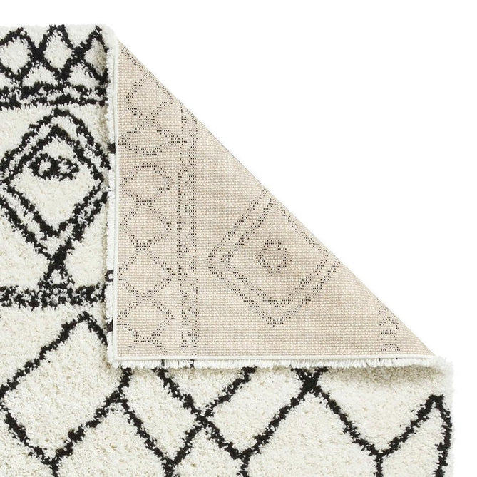 Scandi Berber G276 Modern Moroccan Berber Soft Plush Boho Shaggy White/Black Rug-Think Rugs-Rug Love - The Most Loved Rug Store