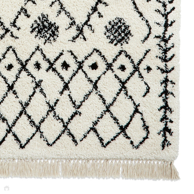 Scandi-Boho RL01 Modern Moroccan Berber Soft Plush Shaggy White/Black Rug-Rug Love Exclusive-Rug Love - The Most Loved Rug Store