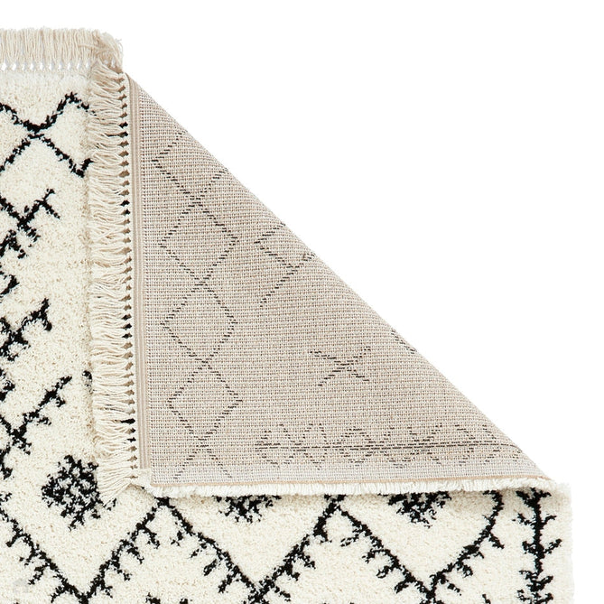 Scandi-Boho RL01 Modern Moroccan Berber Soft Plush Shaggy White/Black Rug-Rug Love Exclusive-Rug Love - The Most Loved Rug Store