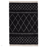 Scandi-Boho RL02 Modern Moroccan Berber Soft Plush Shaggy Black Rug