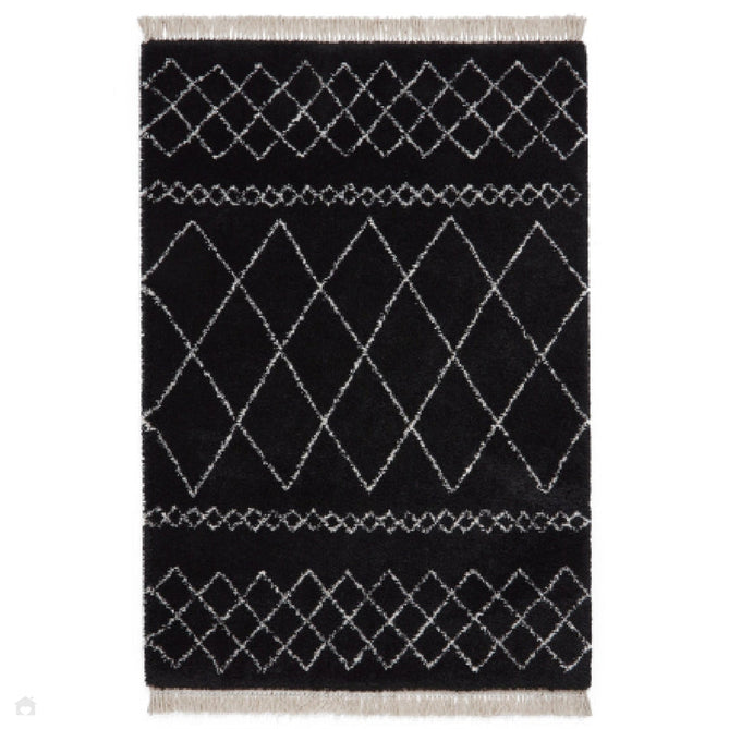 Scandi-Boho RL02 Modern Moroccan Berber Soft Plush Shaggy Black/Cream Rug-Rug Love Exclusive-Rug Love - The Most Loved Rug Store
