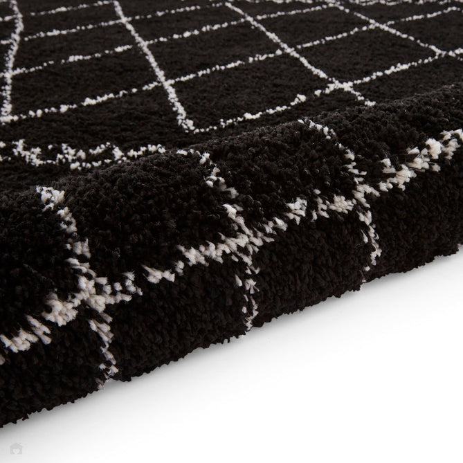 Scandi-Boho RL02 Modern Moroccan Berber Soft Plush Shaggy Black/Cream Rug-Rug Love Exclusive-Rug Love - The Most Loved Rug Store
