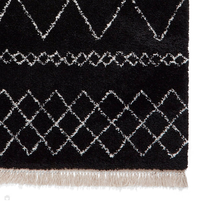 Scandi-Boho RL02 Modern Moroccan Berber Soft Plush Shaggy Black/Cream Rug-Rug Love Exclusive-Rug Love - The Most Loved Rug Store