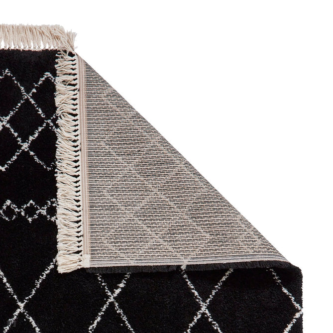 Scandi-Boho RL02 Modern Moroccan Berber Soft Plush Shaggy Black/Cream Rug-Rug Love Exclusive-Rug Love - The Most Loved Rug Store