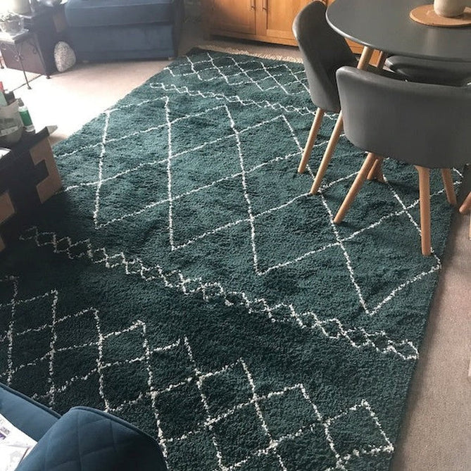 Scandi-Boho RL02 Modern Moroccan Berber Soft Plush Shaggy Green Rug-Rug Love Exclusive-Rug Love - The Most Loved Rug Store