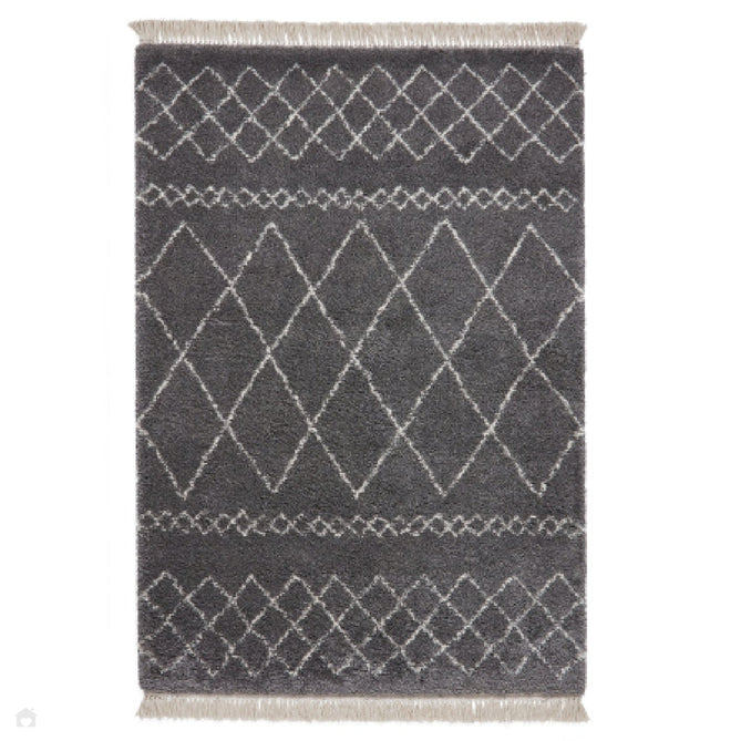 Scandi-Boho RL02 Modern Moroccan Berber Soft Plush Shaggy Grey Rug 200 x 290 cm