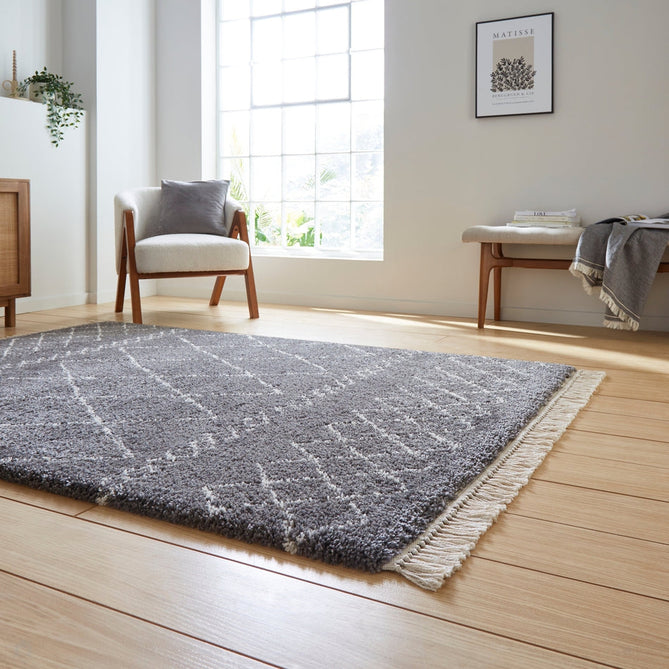 Scandi-Boho RL02 Modern Moroccan Berber Soft Plush Shaggy Grey Rug-Rug Love Exclusive-Rug Love - The Most Loved Rug Store