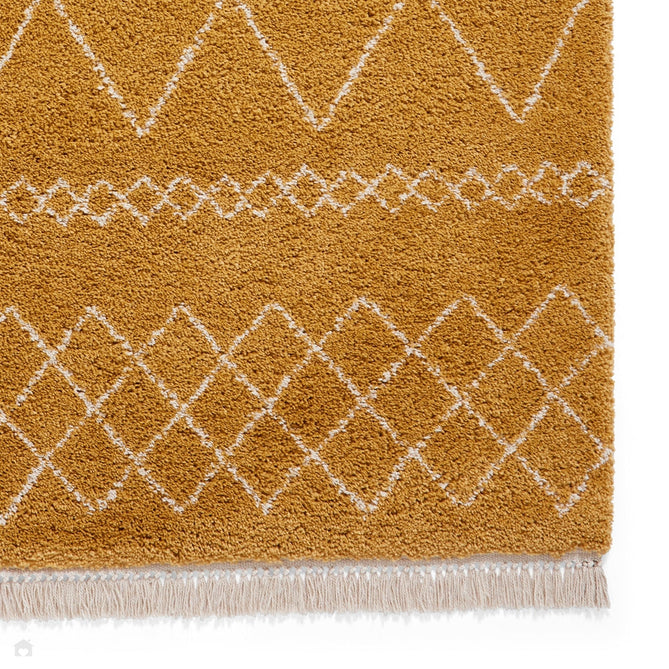 Scandi-Boho RL02 Modern Moroccan Berber Soft Plush Shaggy Ochre Rug 160x230cm-Shop Returns-Rug Love - The Most Loved Rug Store