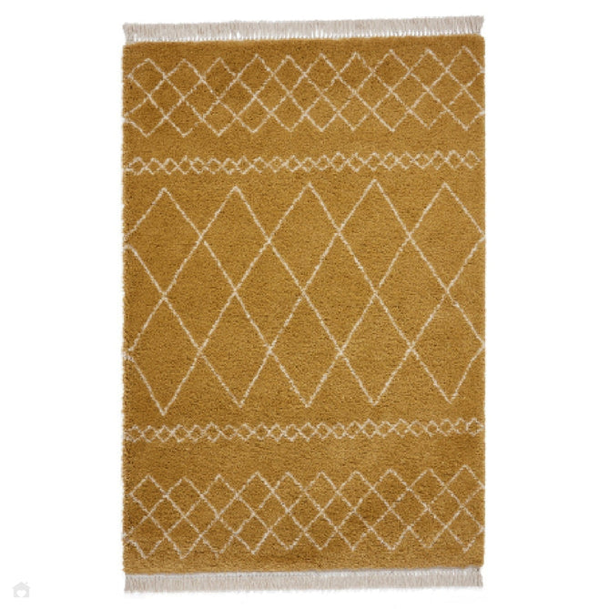 Scandi-Boho RL02 Modern Moroccan Berber Soft Plush Shaggy Ochre Rug 160x230cm-Shop Returns-Rug Love - The Most Loved Rug Store