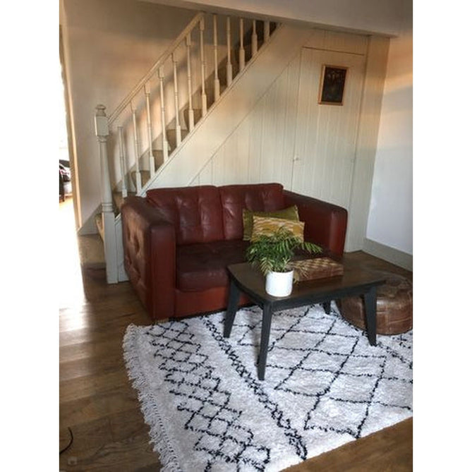 Scandi-Boho RL02 Modern Moroccan Berber Soft Plush Shaggy White/Black Rug-Rug Love Exclusive-Rug Love - The Most Loved Rug Store