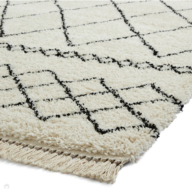 Scandi-Boho RL02 Modern Moroccan Berber Soft Plush Shaggy White/Black Rug-Rug Love Exclusive-Rug Love - The Most Loved Rug Store