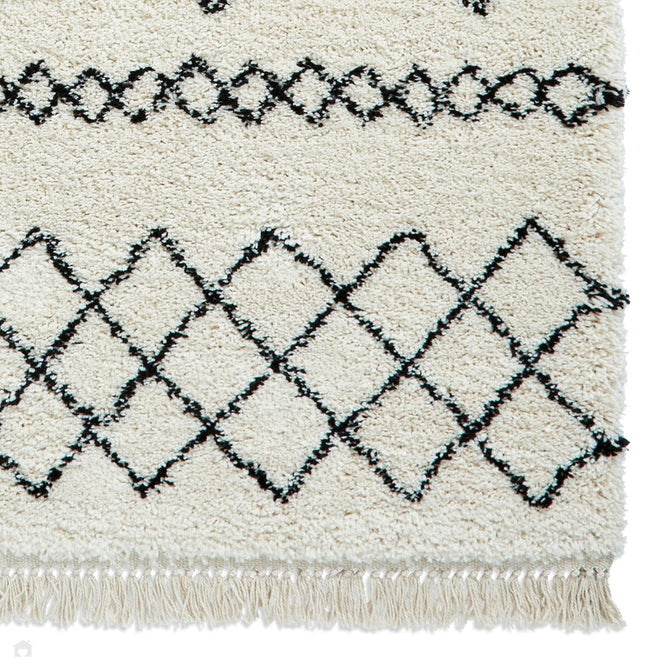Scandi-Boho RL02 Modern Moroccan Berber Soft Plush Shaggy White/Black Rug-Rug Love Exclusive-Rug Love - The Most Loved Rug Store