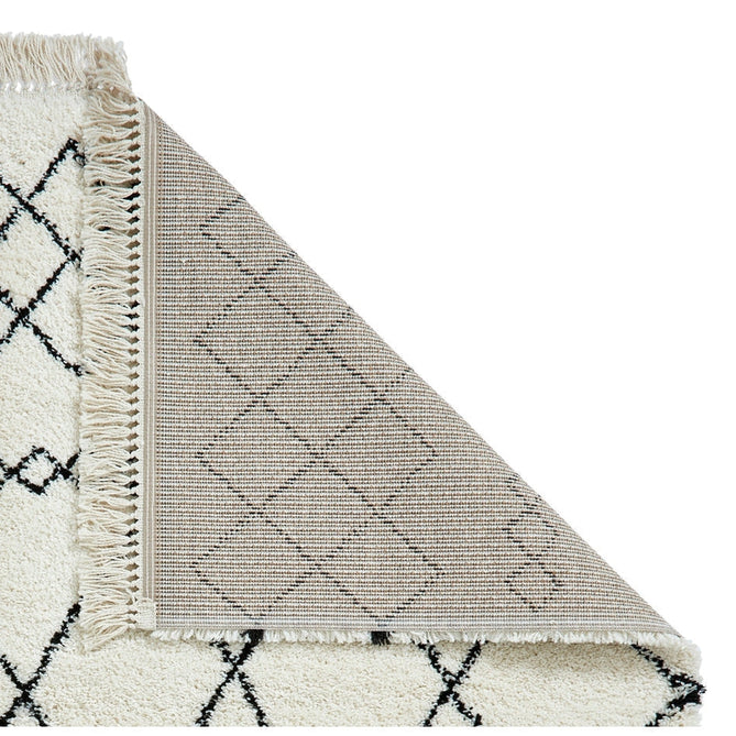 Scandi-Boho RL02 Modern Moroccan Berber Soft Plush Shaggy White/Black Rug-Rug Love Exclusive-Rug Love - The Most Loved Rug Store
