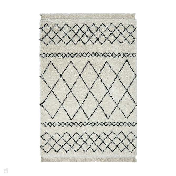 Scandi-Boho RL02 Modern Moroccan Berber Soft Plush Shaggy White/Black Rug-Rug Love Exclusive-Rug Love - The Most Loved Rug Store