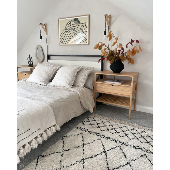 Scandi-Boho RL02 Modern Moroccan Berber Soft Plush Shaggy White/Black Rug-Rug Love Exclusive-Rug Love - The Most Loved Rug Store