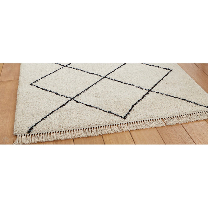 Scandi-Boho RL03 Modern Moroccan Berber Soft Plush Shaggy White/Black Rug-Rug Love Exclusive-Rug Love - The Most Loved Rug Store