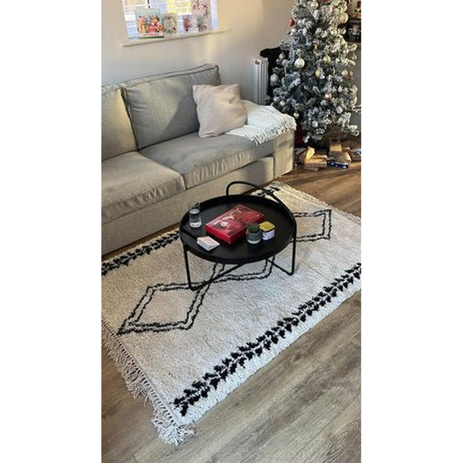 Scandi-Boho RL05 Modern Moroccan Berber Soft Plush Shaggy White/Black Rug-Rug Love Exclusive-Rug Love - The Most Loved Rug Store