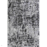 Serenity 205 SRN05 Modern Abstract Distressed Metallic Shimmer Soft Textured Hi-Lo Polyblend Short Pile Mid Grey/Charcoal Black/Light Grey/Off White Rug