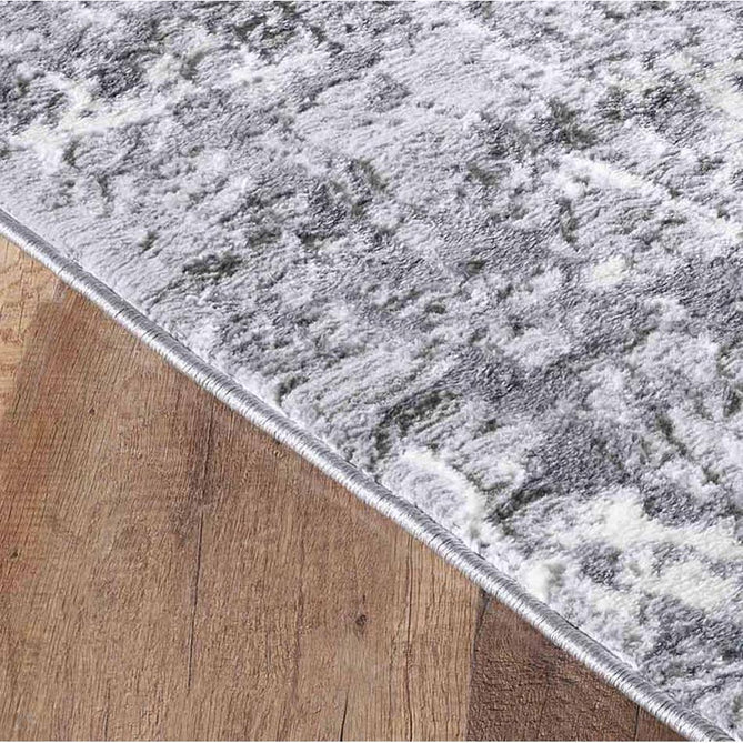 Serenity 205 SRN05 Modern Abstract Subtle Linear Painterly Grid Distressed Metallic Shimmer Soft Textured Hi-Lo Polyblend Short Pile Cool Grey/Steel Grey/Soft Silver/Charcoal/Ivory Rug-Desire Rugs-Rug Love - The Most Loved Rug Store