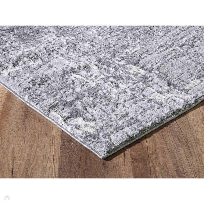 Serenity 205 SRN05 Modern Abstract Subtle Linear Painterly Grid Distressed Metallic Shimmer Soft Textured Hi-Lo Polyblend Short Pile Cool Grey/Steel Grey/Soft Silver/Charcoal/Ivory Rug-Desire Rugs-Rug Love - The Most Loved Rug Store