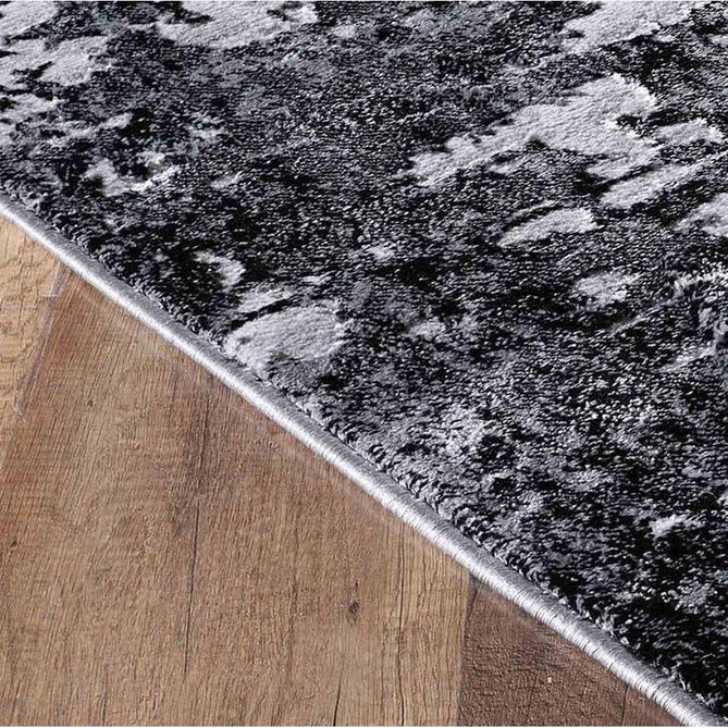 Serenity 205 SRN05 Modern Abstract Subtle Linear Painterly Grid Distressed Metallic Shimmer Soft Textured Hi-Lo Polyblend Short Pile Mid Grey/Charcoal Black/Light Grey/Off White Rug-Desire Rugs-Rug Love - The Most Loved Rug Store