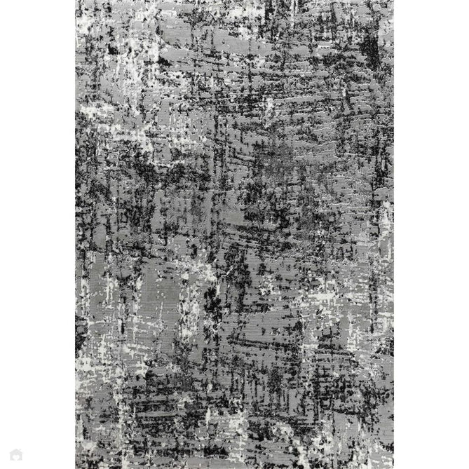 Serenity 205 SRN05 Modern Abstract Subtle Linear Painterly Grid Distressed Metallic Shimmer Soft Textured Hi-Lo Polyblend Short Pile Mid Grey/Charcoal Black/Light Grey/Off White Rug-Desire Rugs-Rug Love - The Most Loved Rug Store
