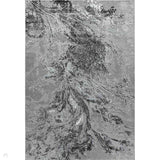 Serenity 268 SRN68 Modern Abstract Distressed Metallic Shimmer Soft Textured Hi-Lo Polyblend Short Pile Slate Grey/Charcoal/Black/Silver/Ash Grey Rug