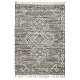 Serenity Traditional Distressed Jute & Wool Mix Flat-Pile Charcoal/Grey Rug