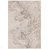 Seville 02 Setas Modern Abstract Distressed Hi-Low Textured Space-Dyed Polyester Flatweave Beige/Natural/Cream/Grey/Multi Rug
