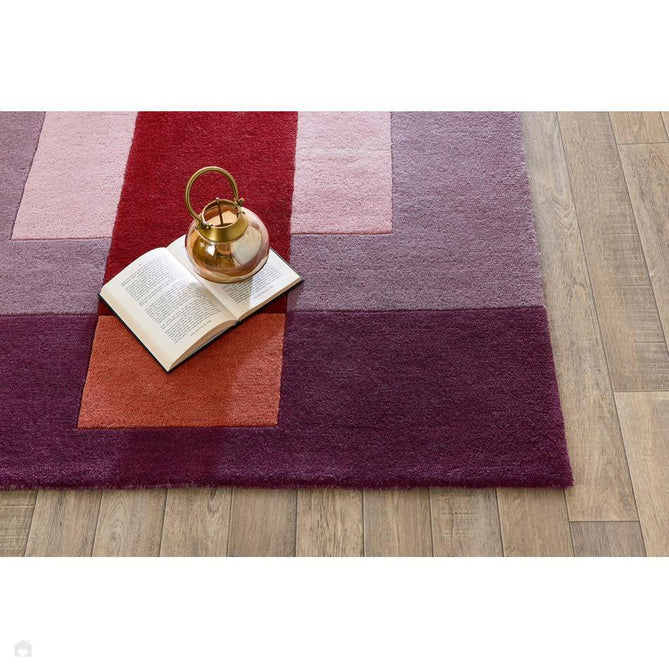 Sienna Block Modern Geometric Block Stripe Hand-Woven Wool Purple/Rust/Red/Terracotta Rug-Origins-Rug Love - The Most Loved Rug Store