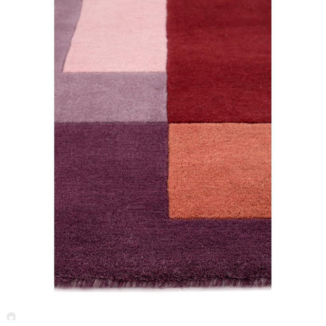 Sienna Block Modern Geometric Block Stripe Hand-Woven Wool Purple/Rust/Red/Terracotta Rug-Origins-Rug Love - The Most Loved Rug Store